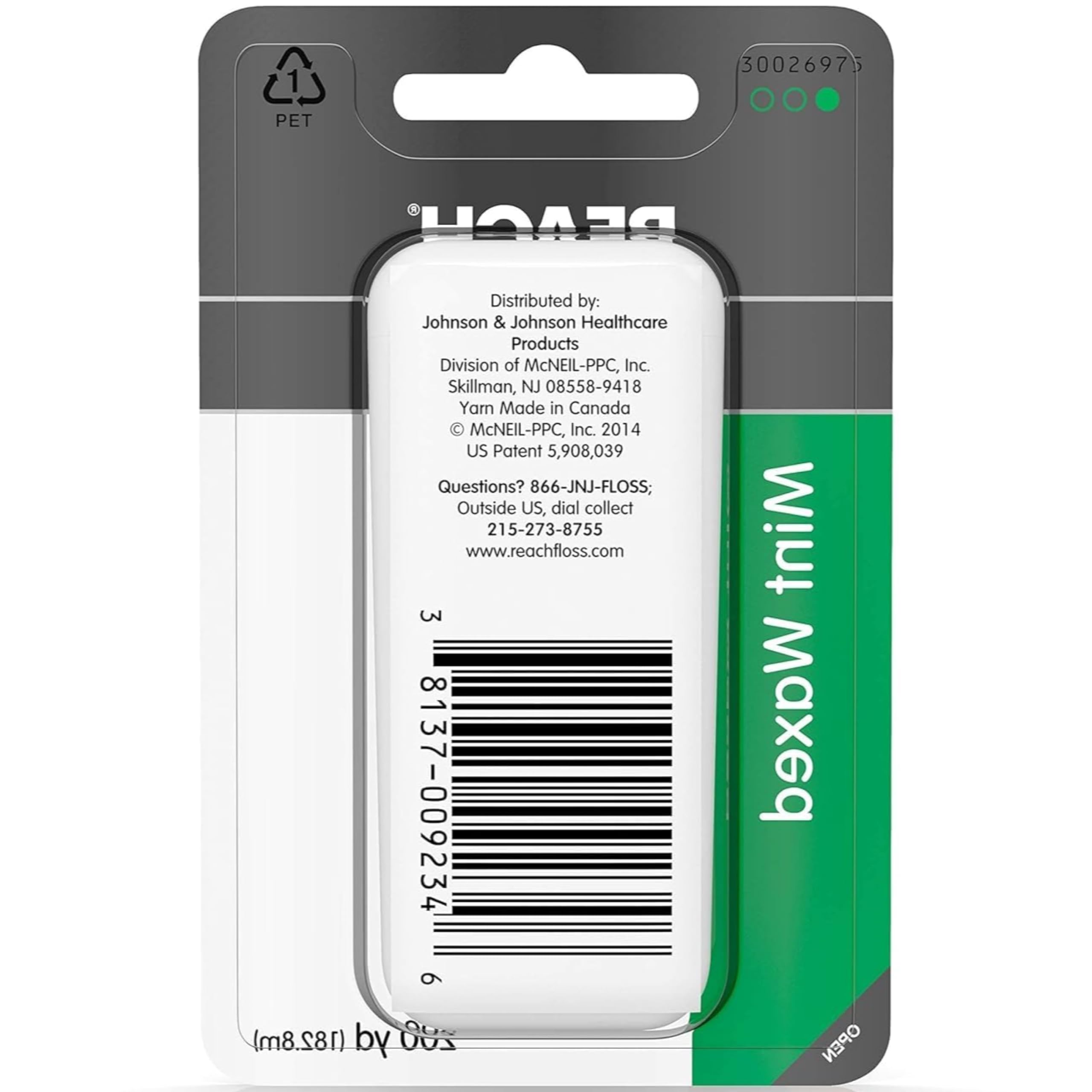 Reach Dental Floss Waxed Mint 200 Yard – Pack of 5