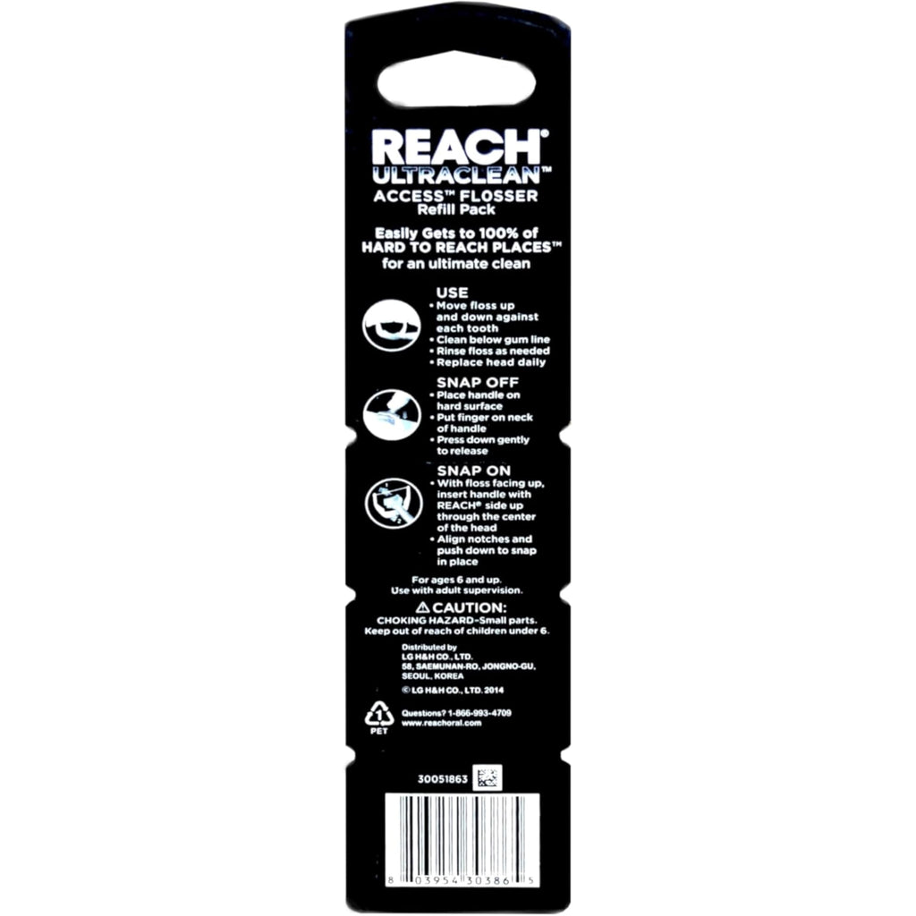 REACH Ultraclean Access Flosser Refill Pack | 28 Mint Floss Heads