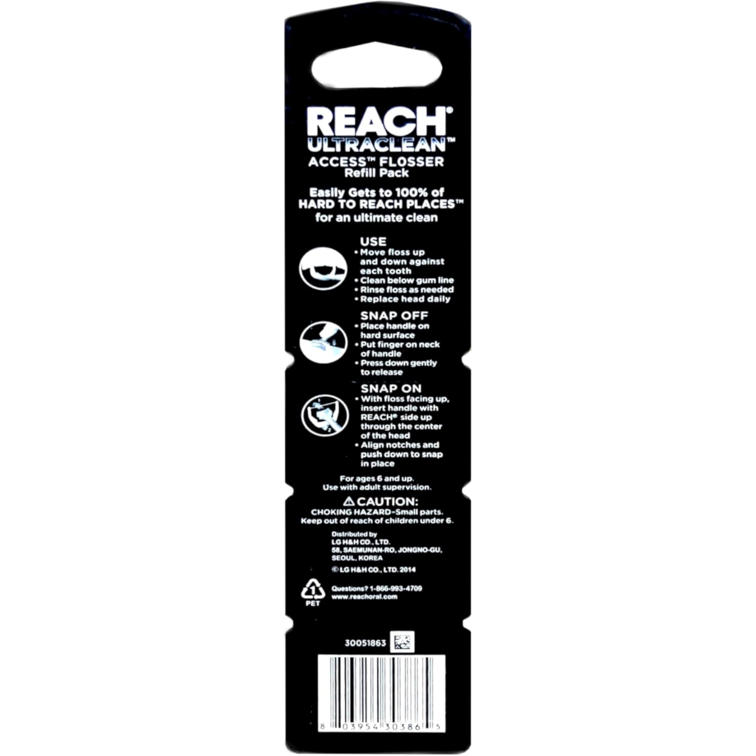 REACH Ultraclean Access Flosser Refill Pack | 28 Mint Floss Heads