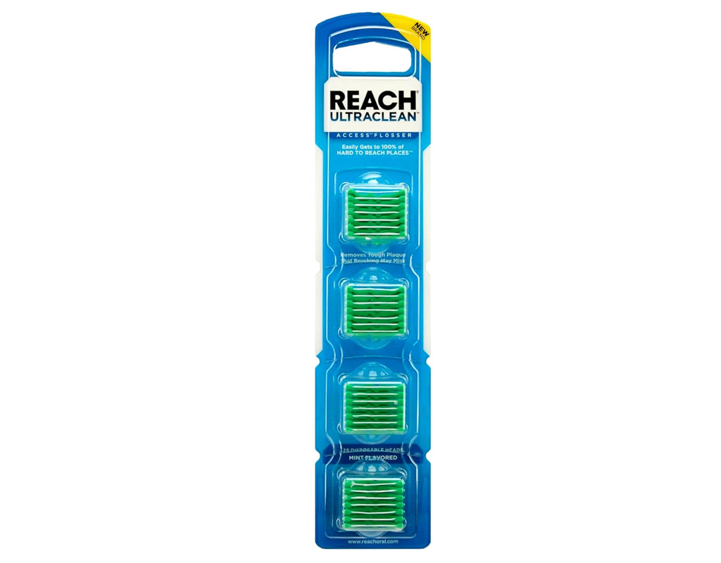 REACH Ultraclean Access Snap-On Flosser & Flosser Refill Head – Mint Flavor, 28 ea Pack (1 ea)