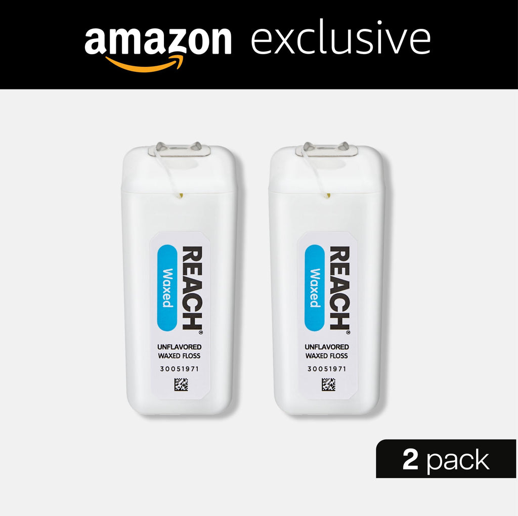 REACH Waxed Dental Floss Unflavored - 200 Yards, 2 Pack, PFAS-Free, Shred-Resistant