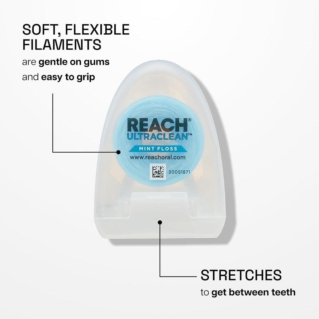 REACH Ultraclean Dental Floss – Mint-Flavored, 7-Pack (30 Yards Each)