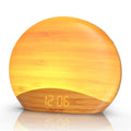 REACHER Natural Wood Grain Sunrise Alarm Clock – 26 Sleep Sounds, Dimmable Night Light