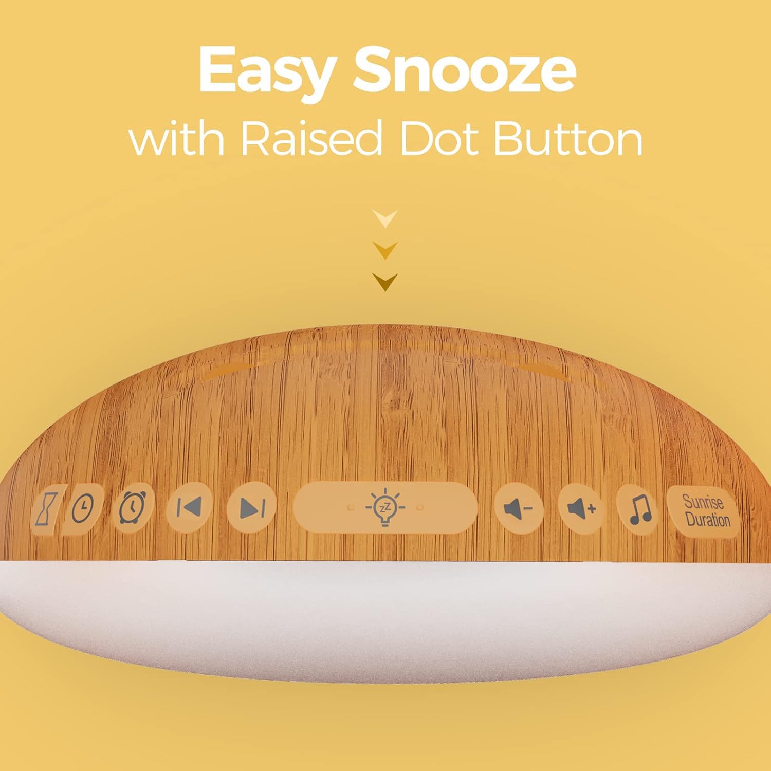 REACHER Wood Grain Sunrise Alarm Clock & Sound Machine | 26 Sleep Sounds, Dimmable Night Light, Wake-Up Light