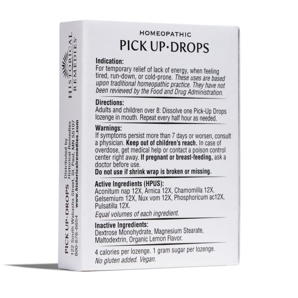 Historical Remedies Pick Up Drops 12 Pack – Vegan & Gluten-Free Homeopathic Lozenges
