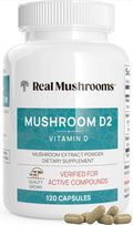 Real Mushrooms Vitamin D2 from Shiitake & Agaricus – 1000 IU, Vegan, Organic