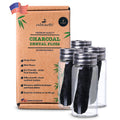 rebEarth Charcoal Bamboo Floss Pack of 4 – Mint, Glass Container