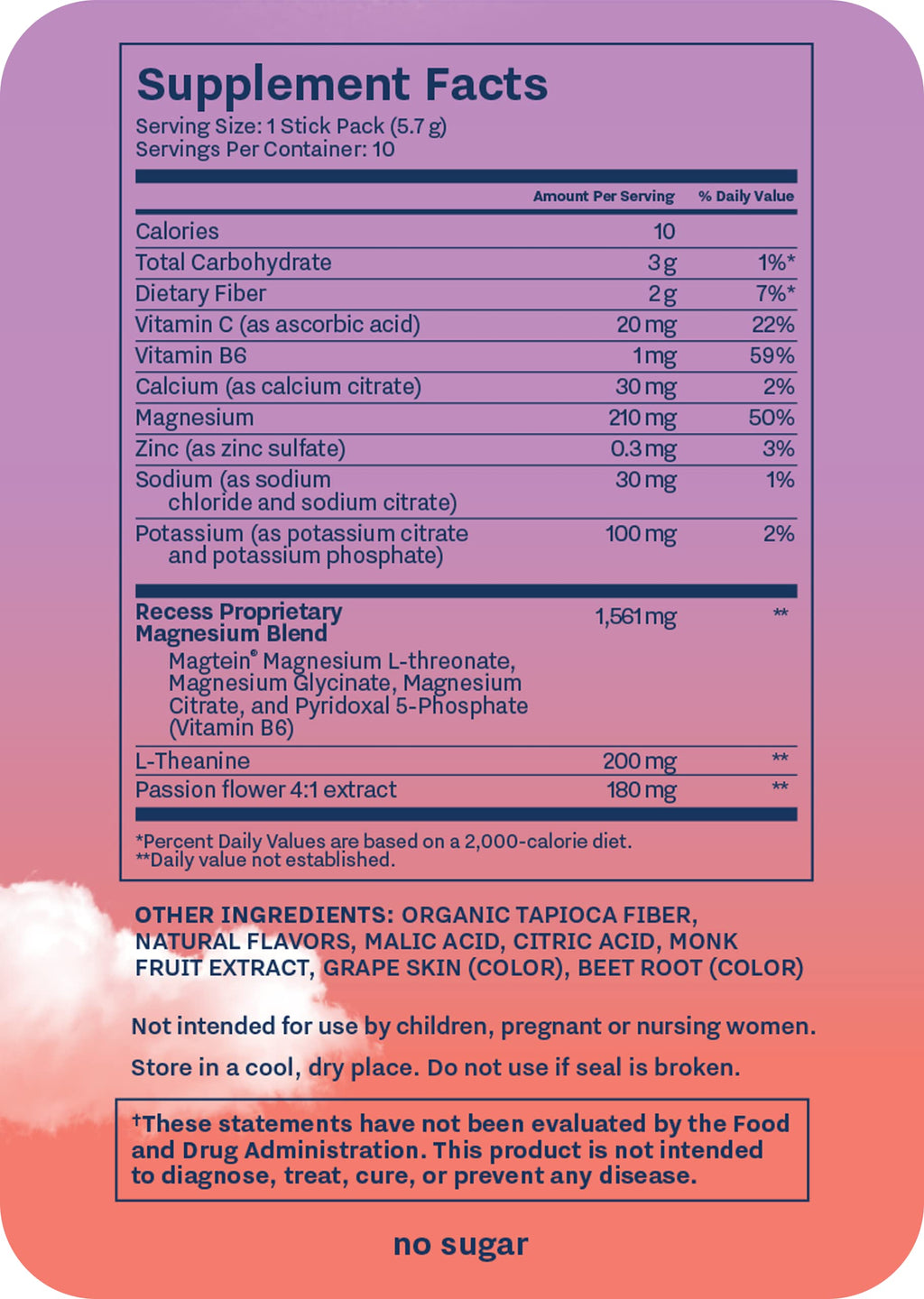 Recess Mood Powder – Calming Magnesium L-Threonate + L-Theanine (Gradient Berry, Pack of 10)