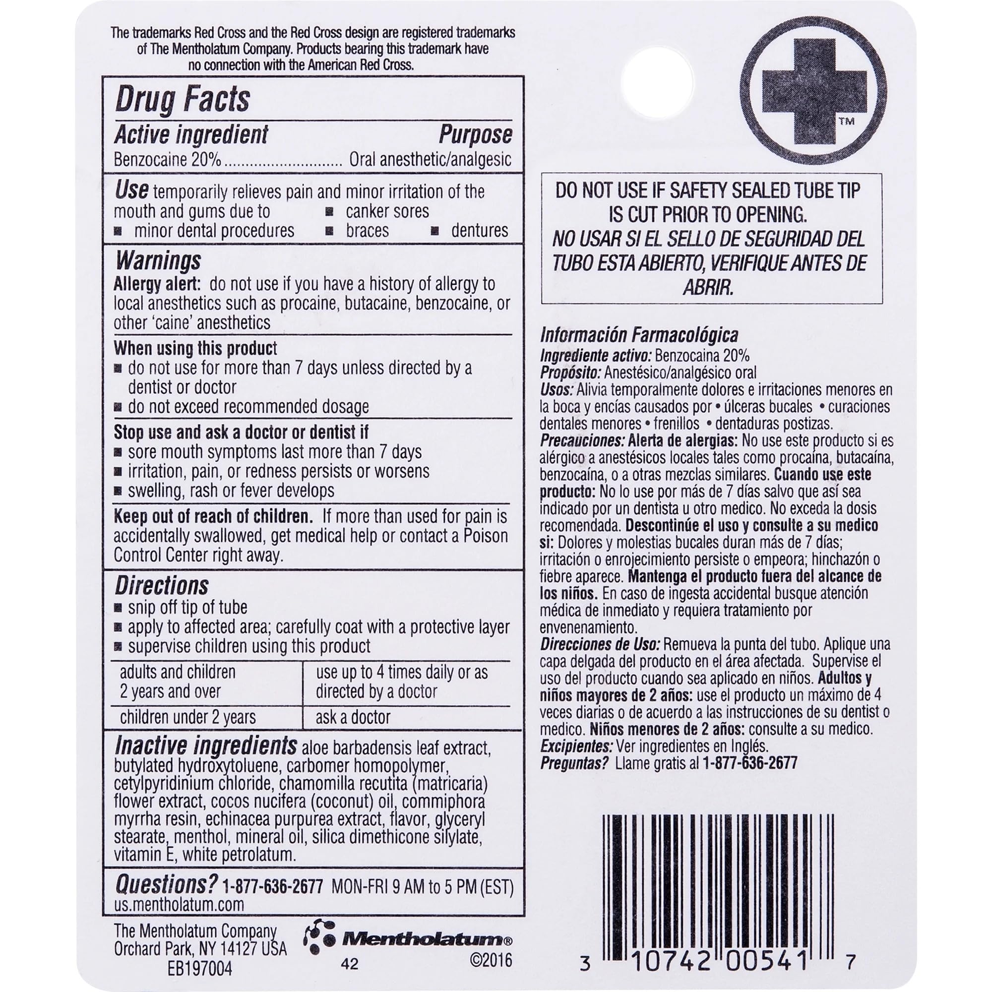 Red Cross Canker Sore Medication 0.25 oz - Packaging May Vary | Temporary Relief