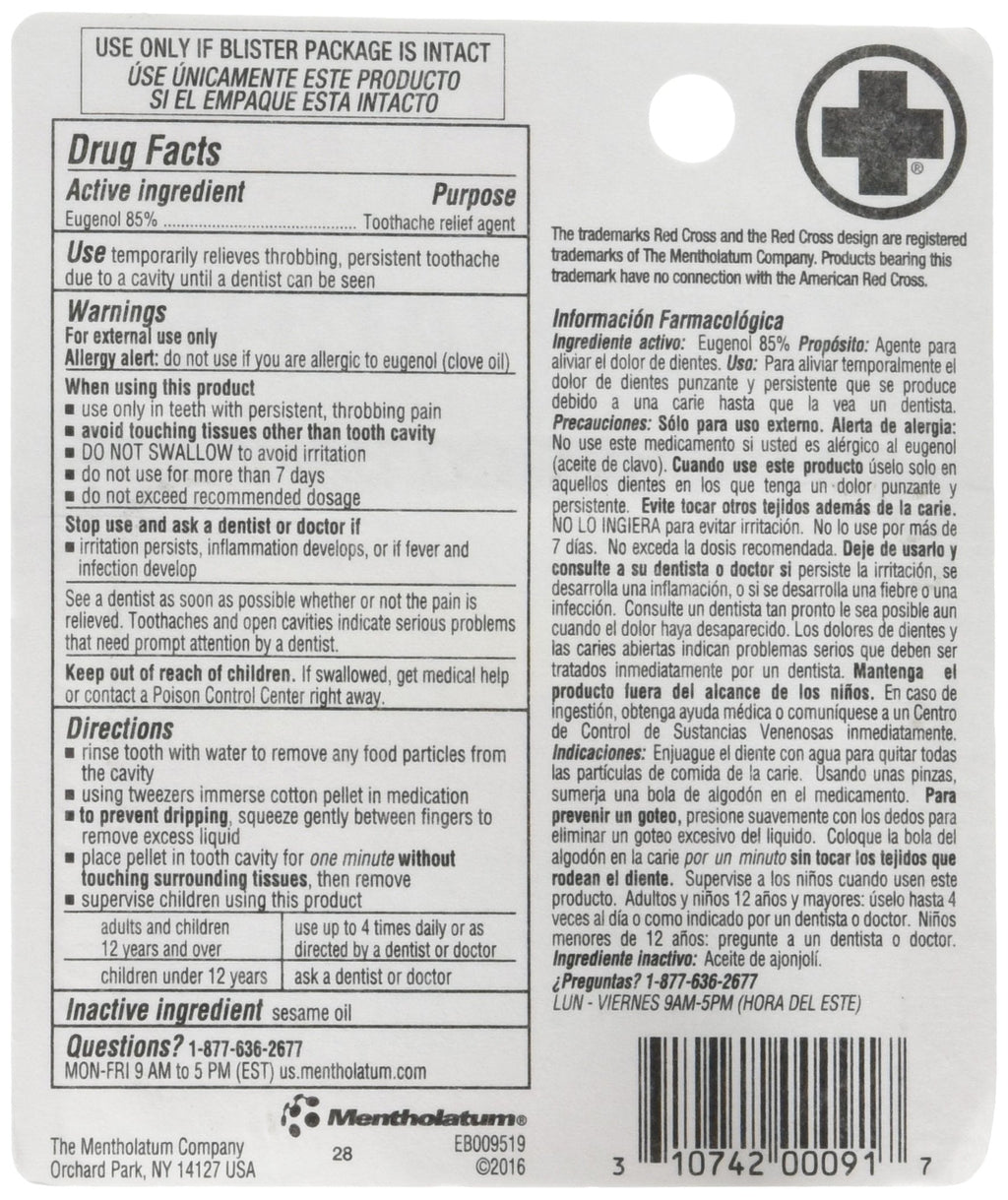 Red Cross Toothache Complete Medication Kit 0.12 oz Pack of 2