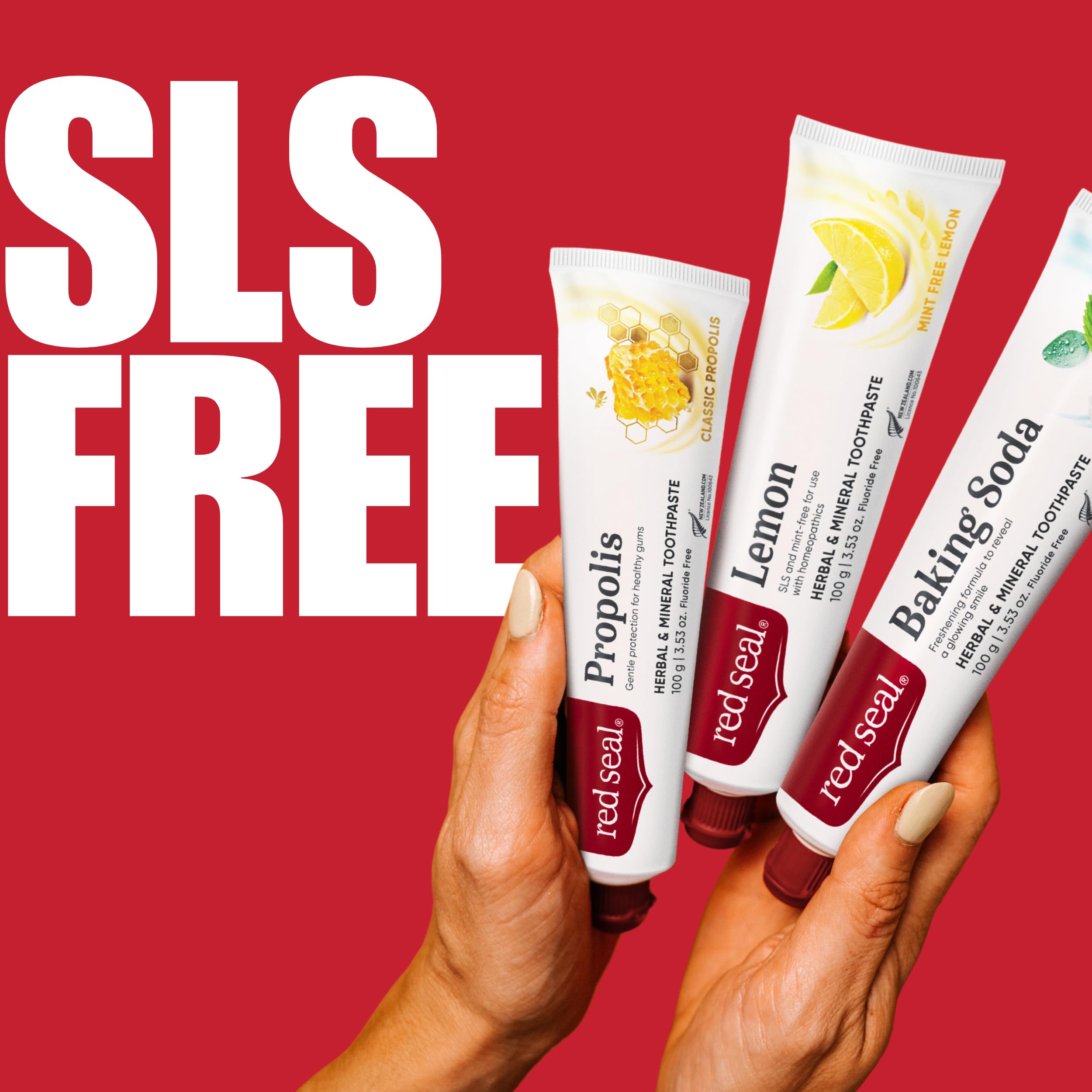 Red Seal Propolis Toothpaste – Fluoride-Free, Mild Mint, NATRUE