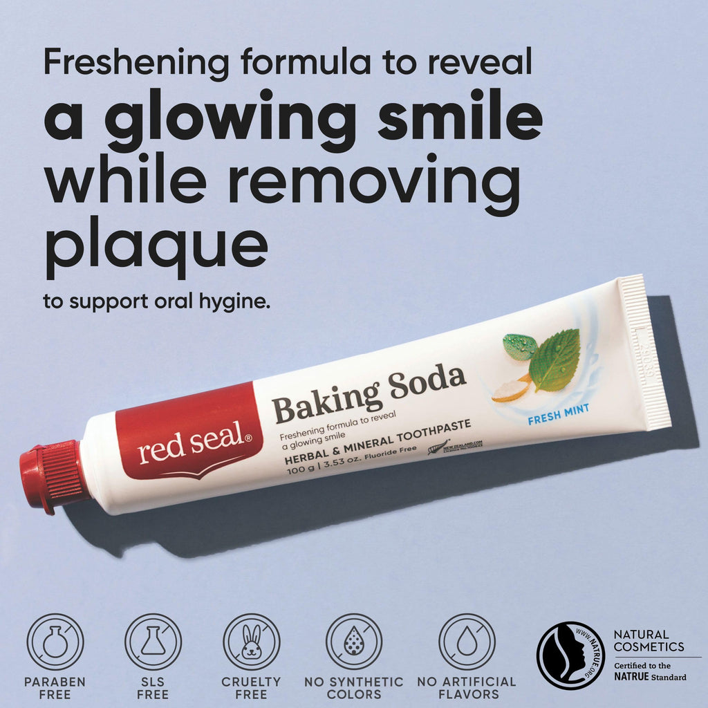 Red Seal Fluoride Free Toothpaste – Baking Soda, Vegan & Cruelty-Free