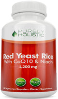 Purely Holistic Red Yeast Rice 1200mg with CoQ10 & Flush Free Niacin - 60 Vegetarian Capsules