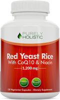 Red Yeast Rice 1200mg with CoQ10 & Niacin – 120 Vegetarian Capsules | Healthy Heart Formula