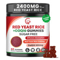 Red Yeast Rice with CoQ10 Gummies - 2400mg + 200mg Cholesterol Support (60 Count) - Sugar Free, Vegan
