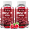 2 Pack Red Yeast Rice with CoQ10 Gummies - Sugar Free Raspberry Flavor, 120 Count