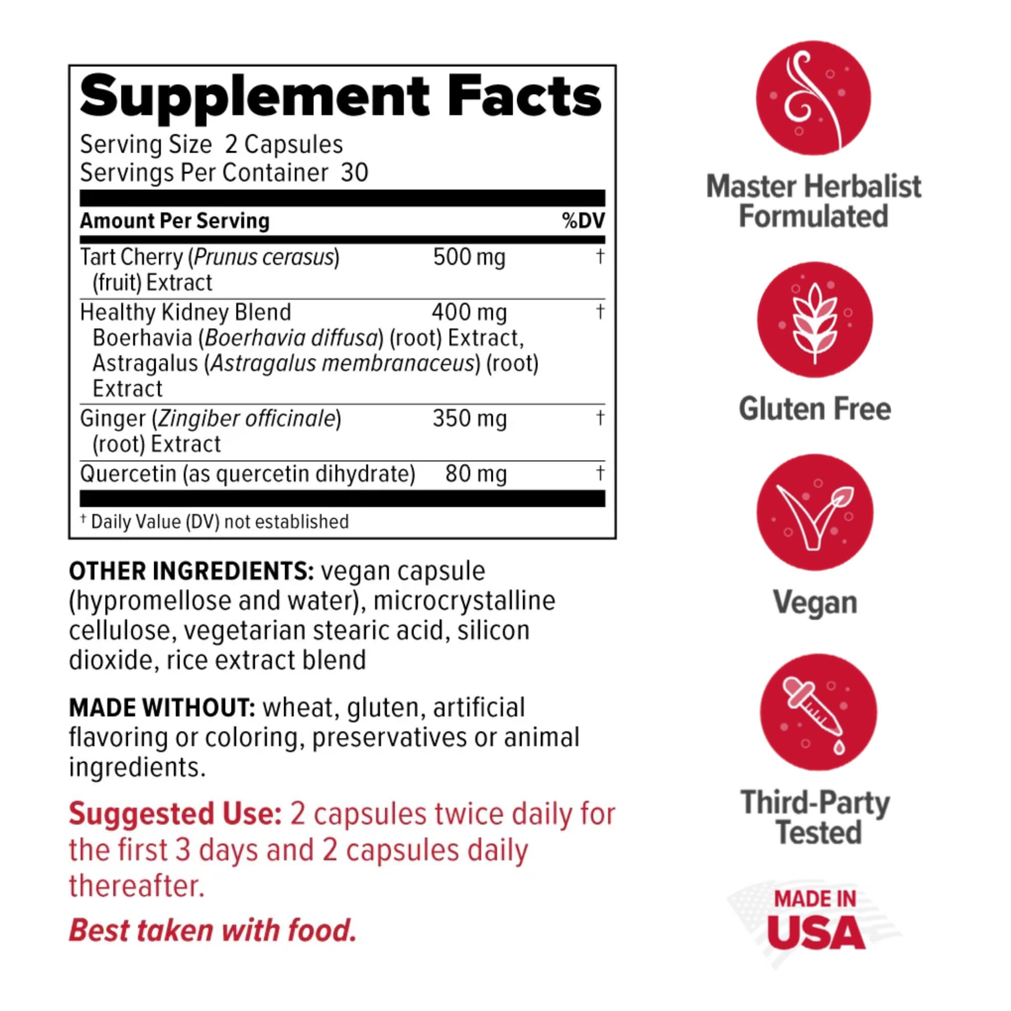 Redd Remedies Gouch! | Joint Support, Uric Acid & Inflammation | Tart Cherry & Quercetin | 60 Vegan Capsules