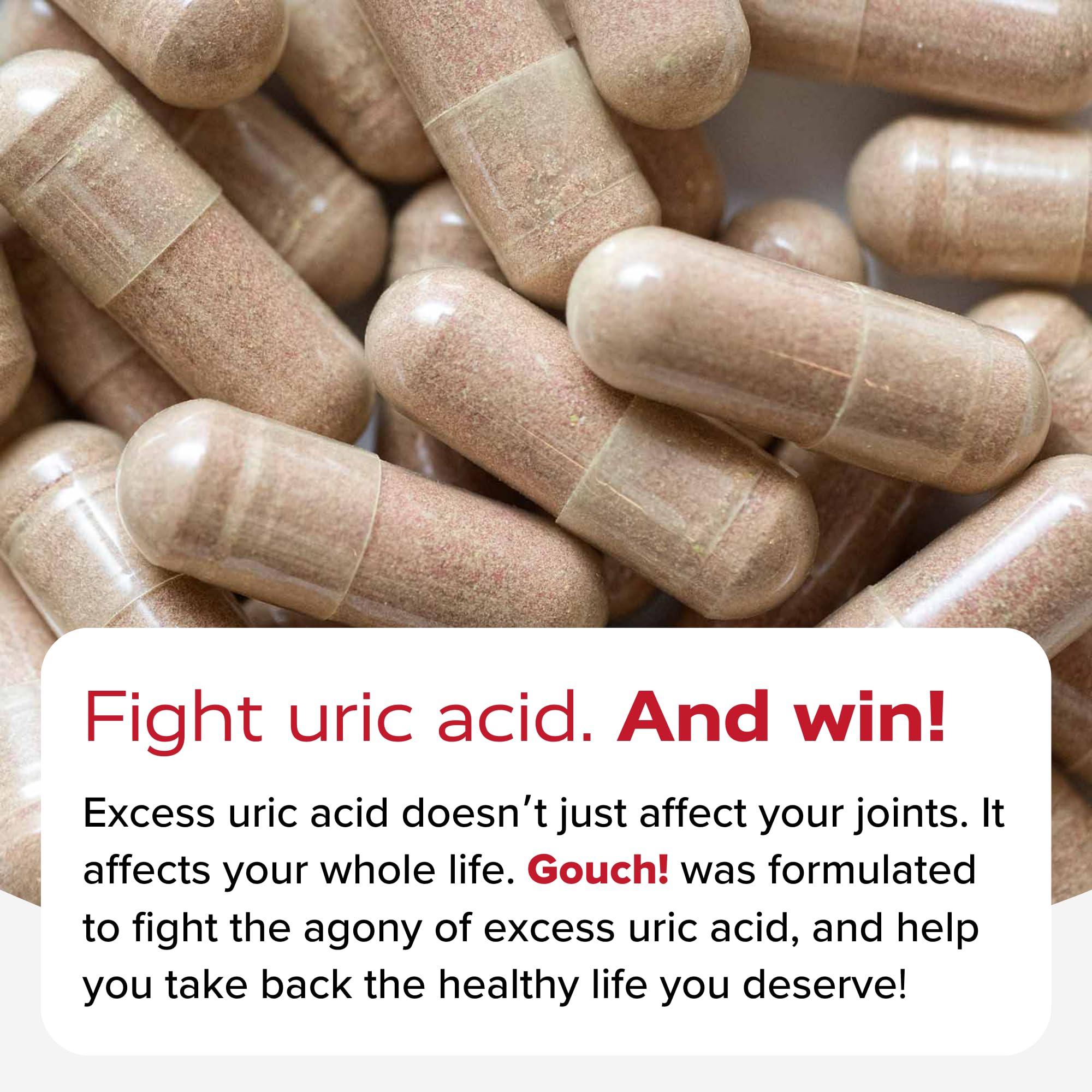 Redd Remedies Gouch! — Joint & Uric Acid Support with Tart Cherry & Quercetin | 120 Vegan Capsules