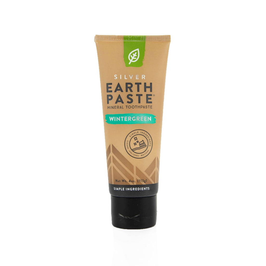 Redmond Earthpaste with Silver - Natural Non-Fluoride Toothpaste, 4 oz Tube (Wintergreen)