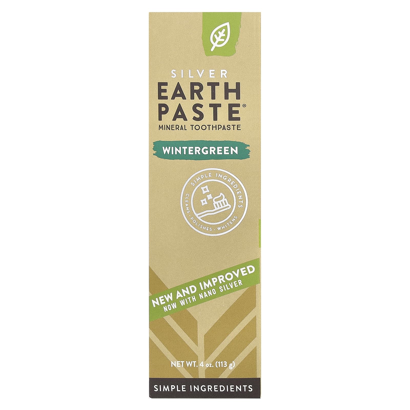 REDMOND Earthpaste Wintergreen – All Natural, Fluoride-Free, Vegan, Non-GMO Toothpaste (4 oz x 3)