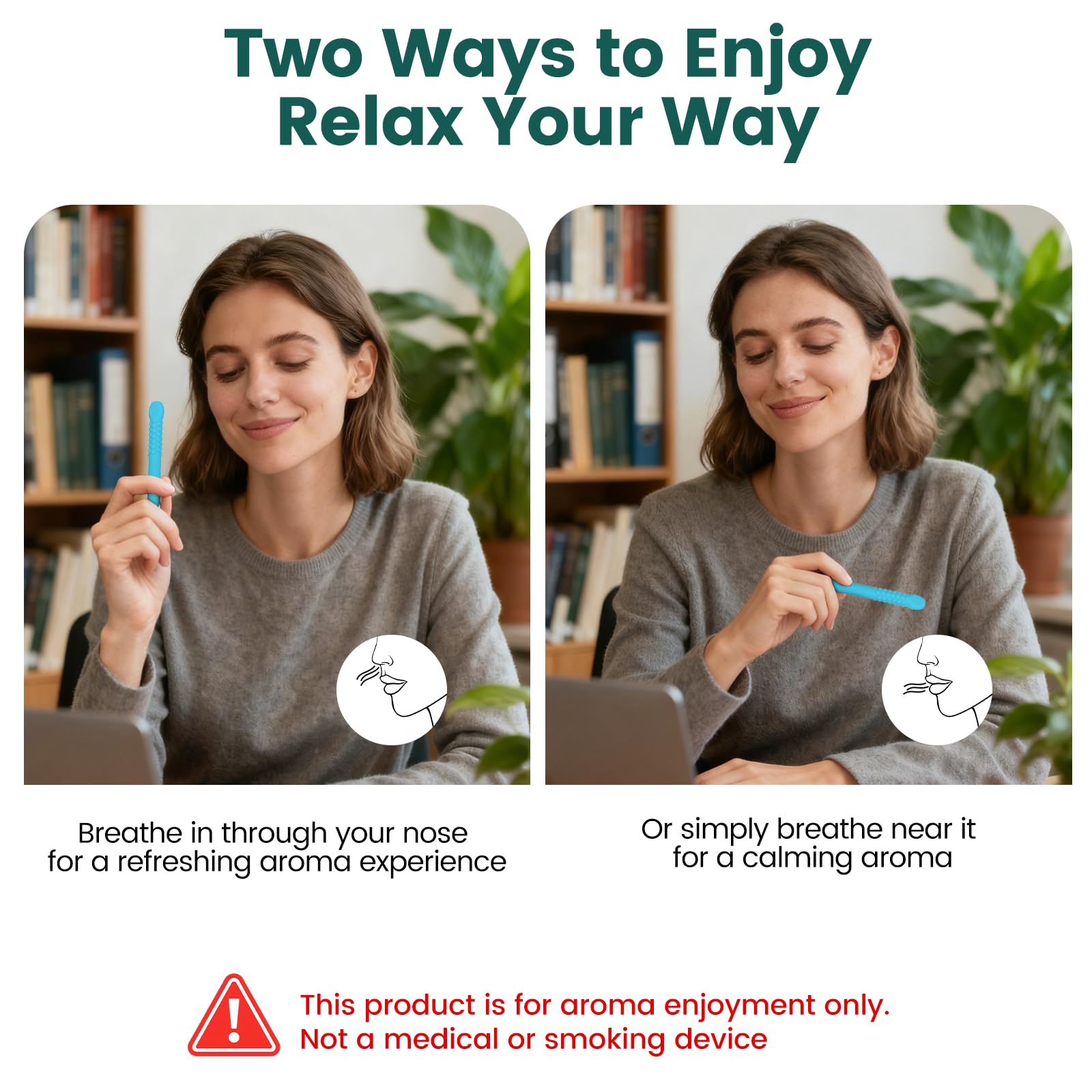 3 Pack Chewable Silicone Aroma Sticks with Essential Oils – Stress Relief & Fresh Breath (Multicolor)