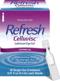 Refresh Celluvisc Lubricant Eye Gel — Preservative-Free, Single-Use Vials (Pack of 3)