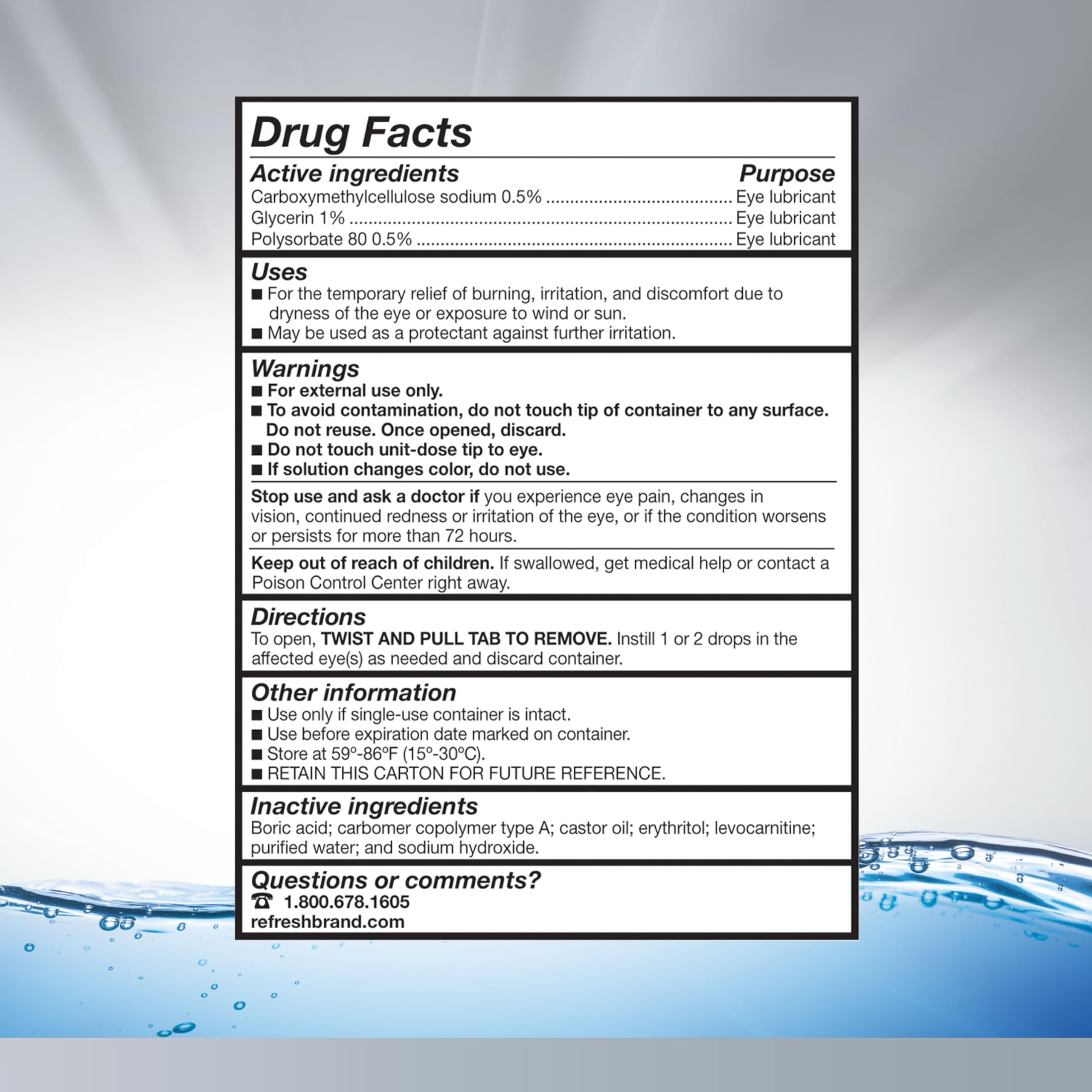 Refresh Optive Advanced Preservative-Free Lubricant Eye Drops – 30 Single-Use Vials