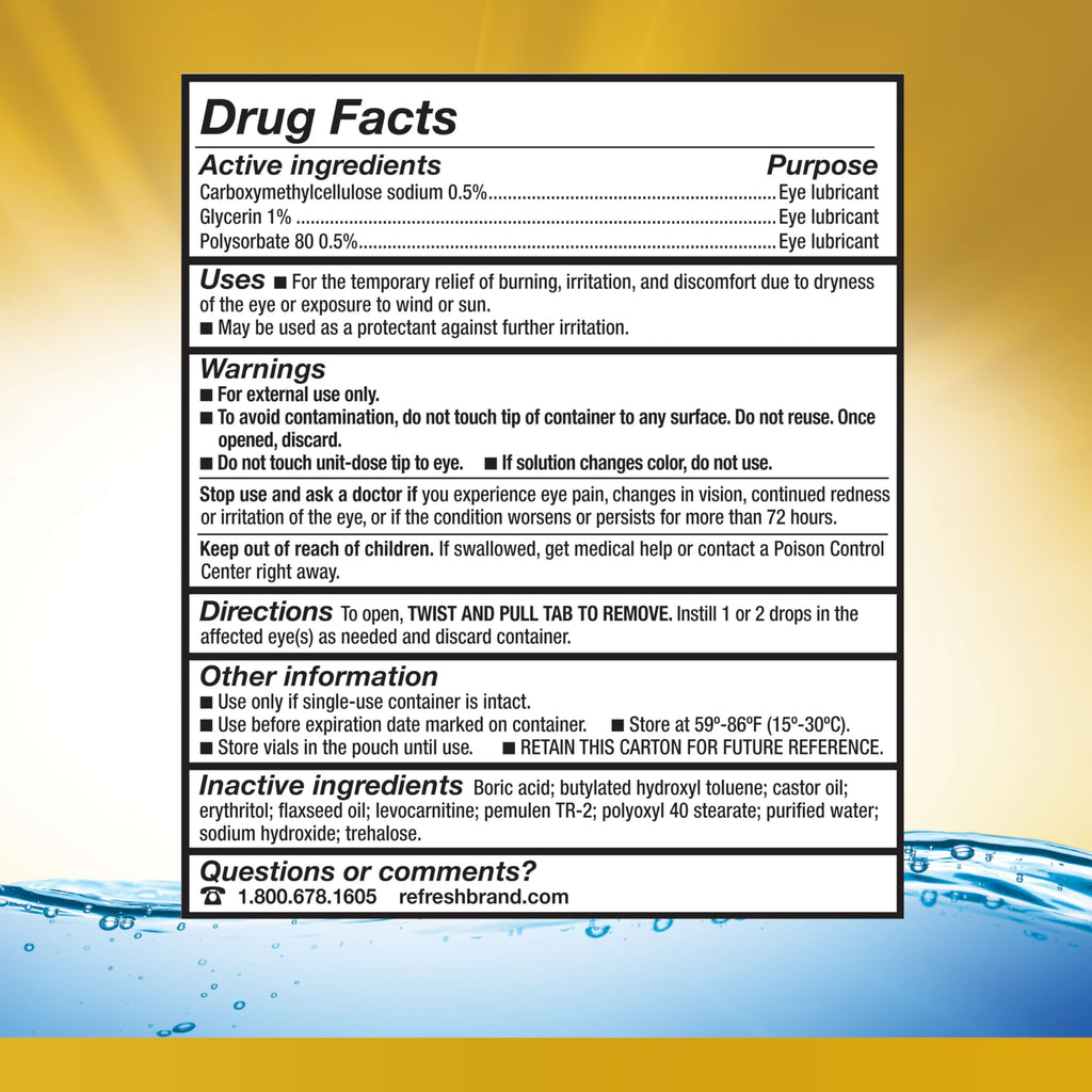 Refresh Optive Mega-3 Preservative-Free Eye Drops | 60 Single-Use Vials