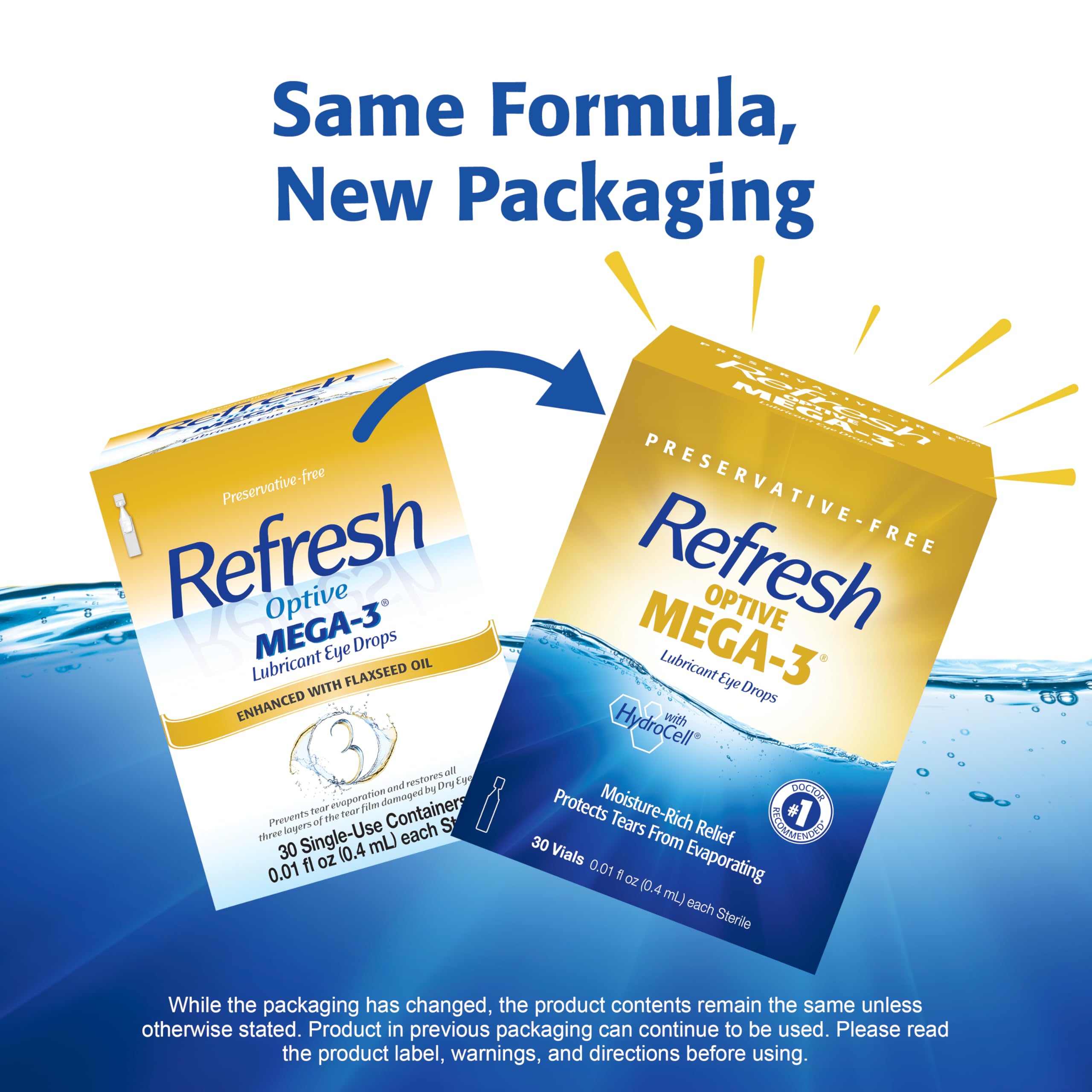 Refresh Optive Mega-3 Preservative-Free Eye Drops — 0.4 mL, 30 Single-Use Vials