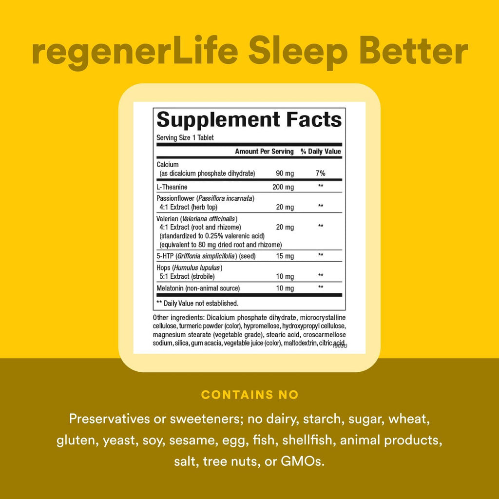 Natural Factors REGENERLIFE Sleep Better, 60 Tablets | Sleep Support