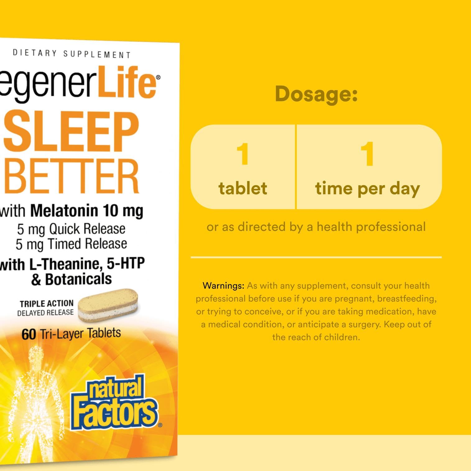 Natural Factors REGENERLIFE Sleep Better, 60 Tablets | Sleep Support