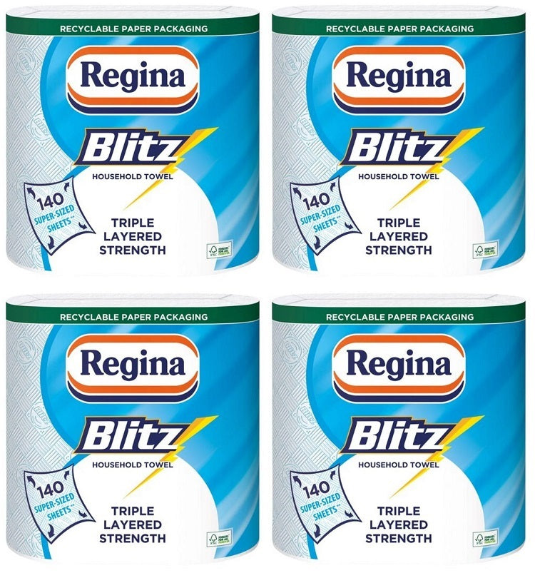 4 x Regina Blitz Household Towel 2 PK