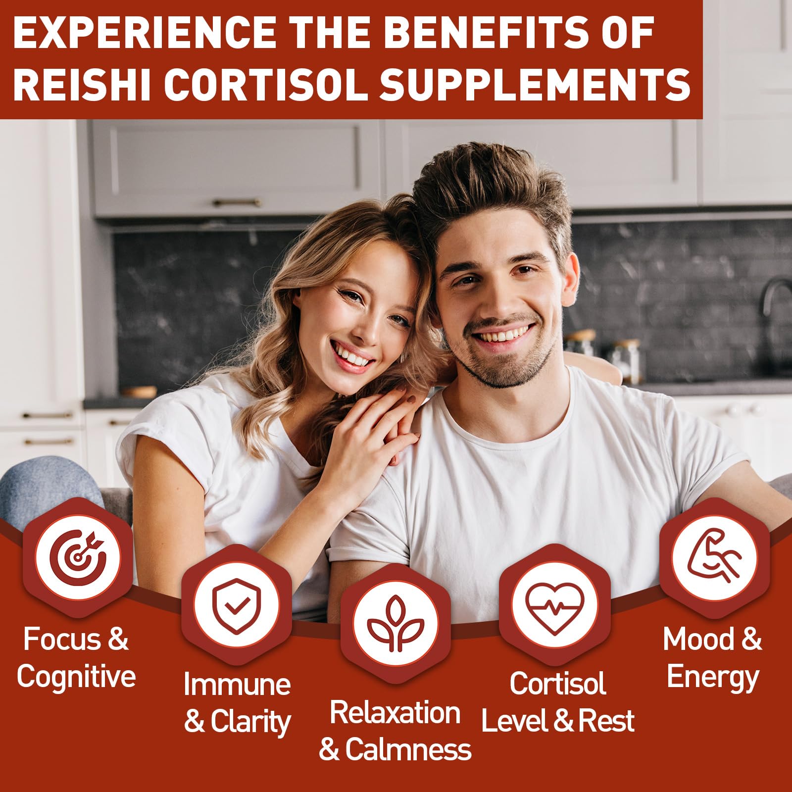 Reishi Mushroom Gummies - Cortisol Support, Relaxation & Immunity | Vegan (60 Gummies)