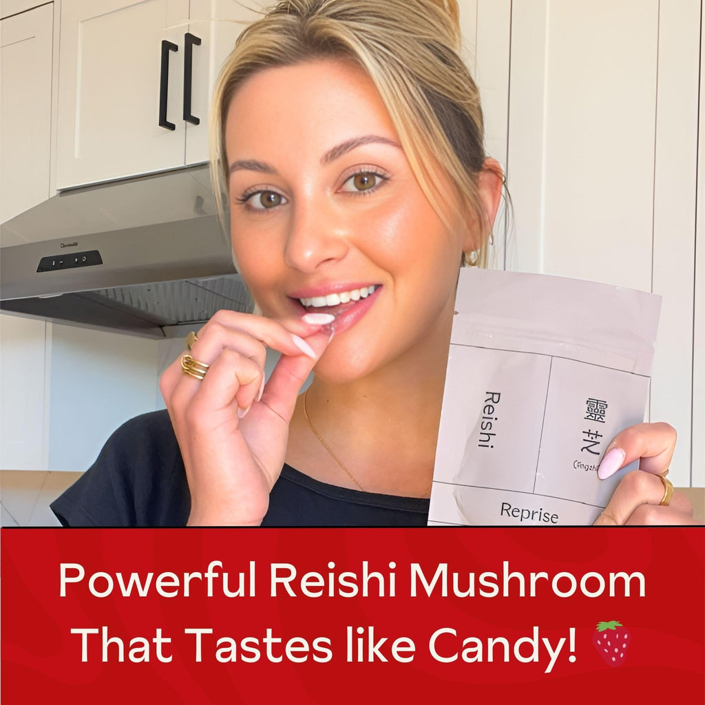 Reishi Mushroom Gummies | Hongo Reishi Mushroom Supplement Gummies (Lingzhi, Ganoderma Lucidum) | Full Spectrum Stress Gummies for Adults | Red Reishi Mushroom | Strawberry Flavor | 45 Count