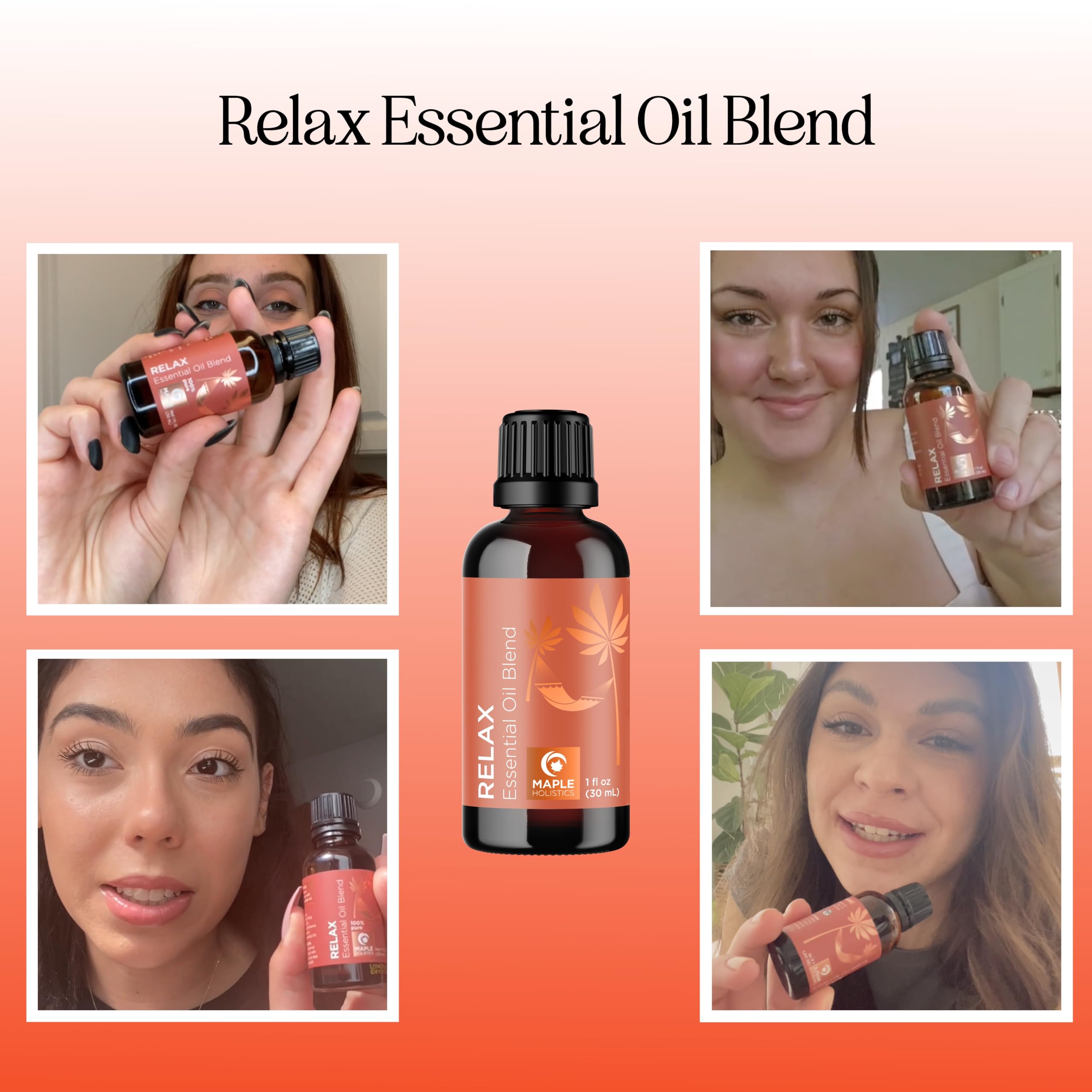 Relaxing Essential Oil Blend for Diffuser – Lavender, Geranium, Roman Chamomile & Ylang Ylang | Stress Relief Diffuser Oils