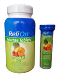 ReliOn Glucose Tablets – Tropical Fruit Flavor, 50 Count with On-The-Go Tube