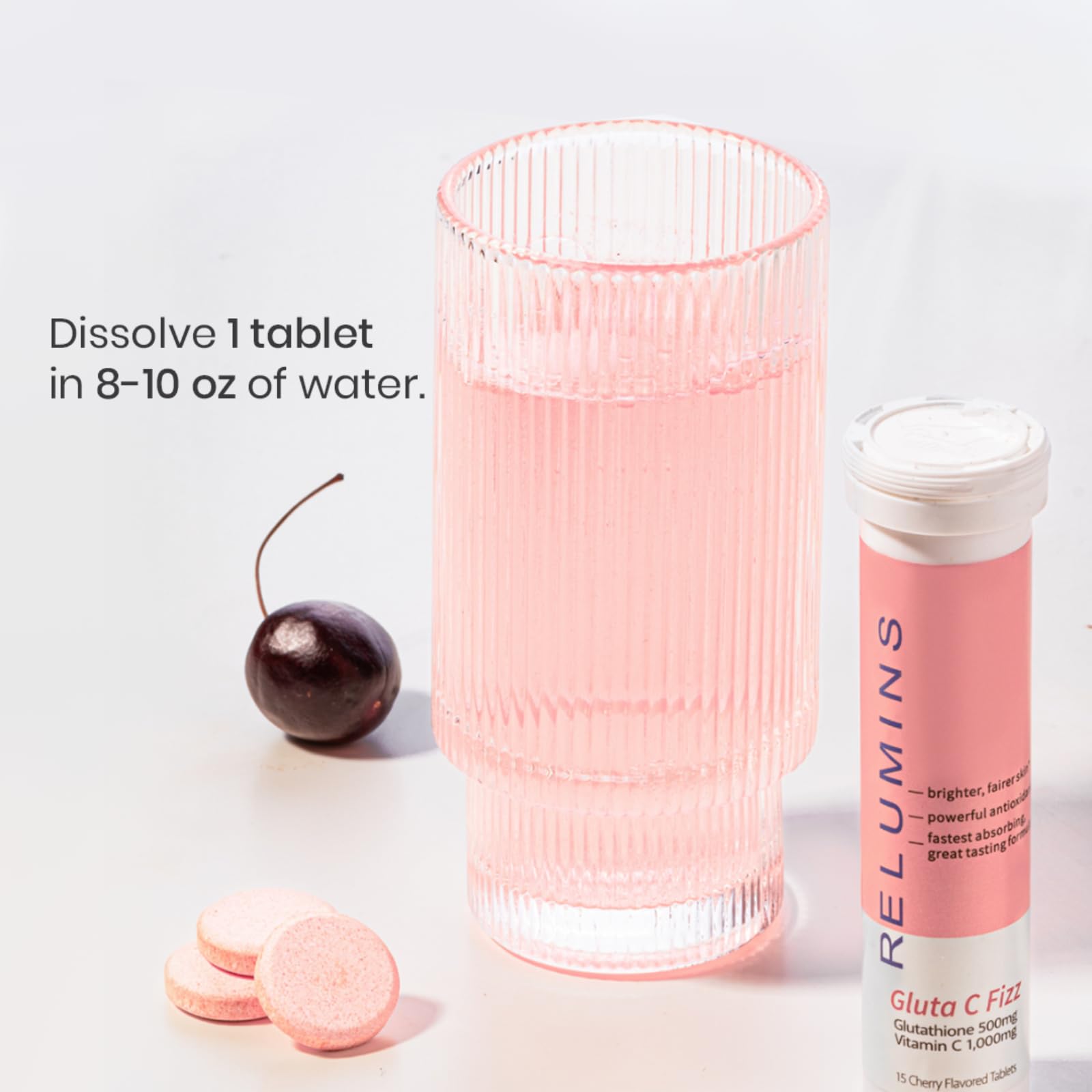 Relumins Gluta C Fizz - High-Dose Glutathione & Vitamin C | Cherry Flavor