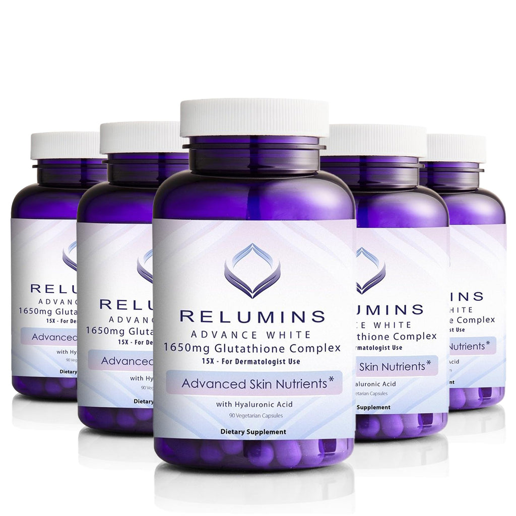 Relumins L-Glutathione Complex 1650mg – 5-Bottle Spring Glow Bundle