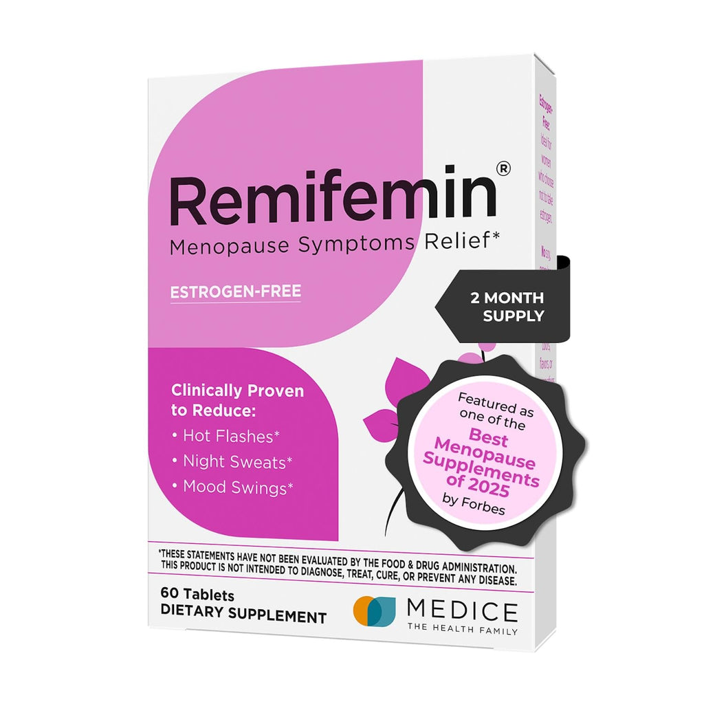 Remifemin Menopause Symptoms Relief – Clinically Proven Black Cohosh, Hormone-Free, Made in Germany, 60 Tablets