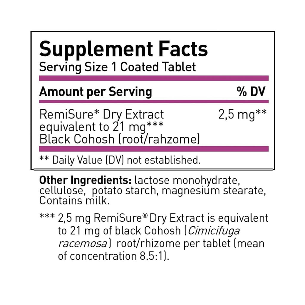 Remifemin Menopause Symptoms Relief – Estrogen-Free Black Cohosh, Made in Germany, 120 Tablets