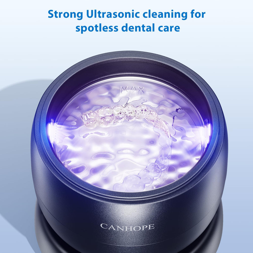 Ultrasonic Retainer Cleaner 42kHz – IPX7 Waterproof, Quiet Black