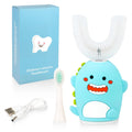 Renaelelife Kids Sonic Toothbrush – U-Shaped, 5 Modes, IPX7 Waterproof (Blue Dinosaur)
