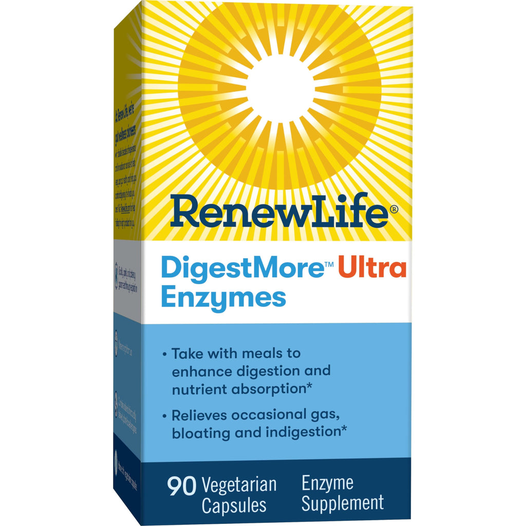 Renew Life DigestMore Ultra Enzymes | Ultra-Strength Plant-Based Digestive Enzymes - 90 Veg Capsules