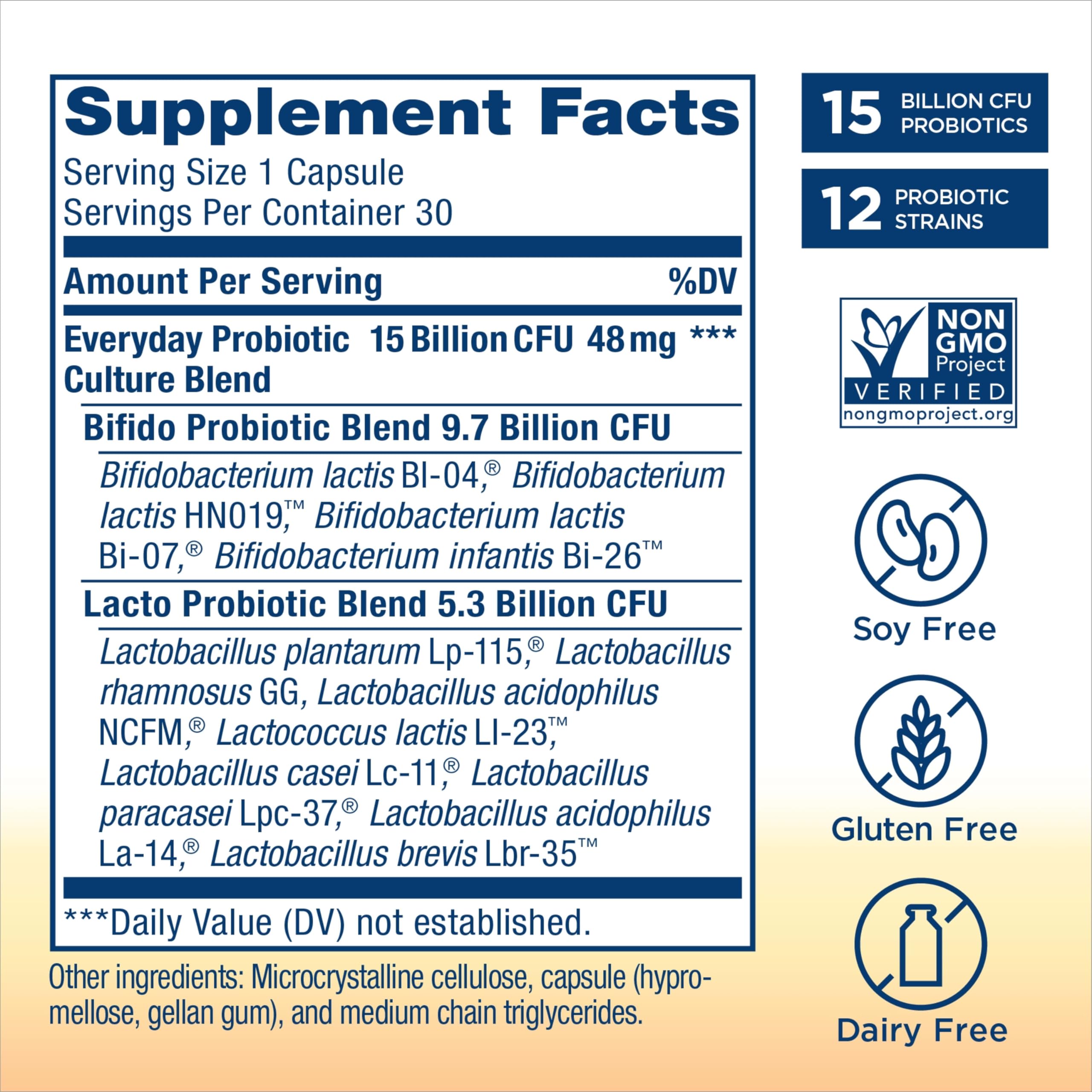 Renew Life Everyday Probiotic 15B CFU – 30 Count | L. rhamnosus GG