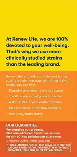 Renew Life Everyday Probiotic 15B CFU – 30 Count | L. rhamnosus GG