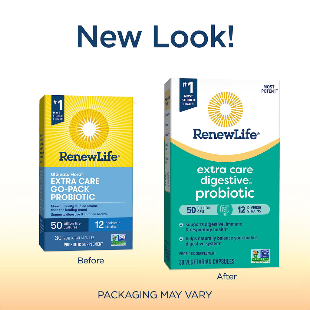 Renew Life Extra Care Probiotic 50B CFU Go-Pack 30 Ct – Immune & Digestive Health