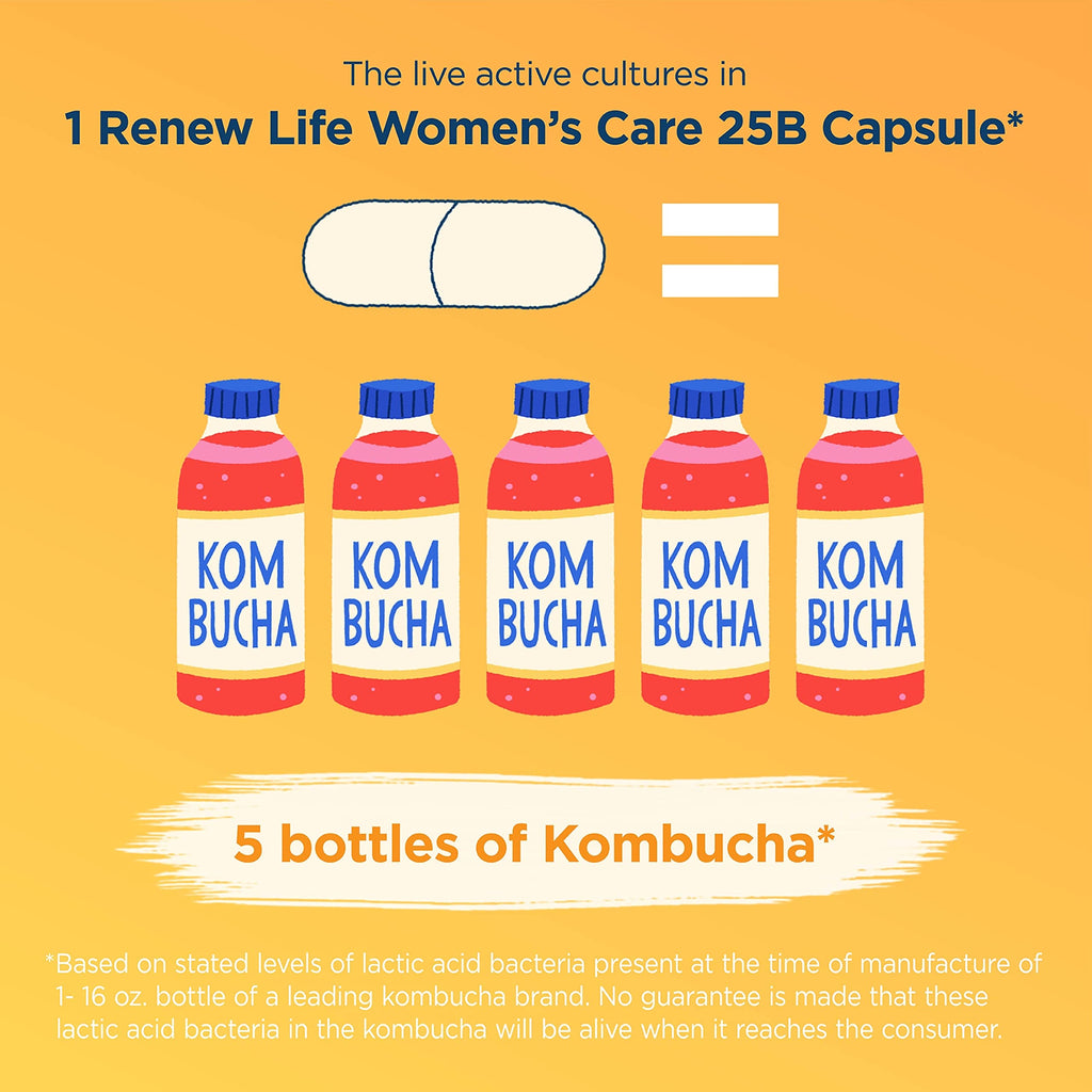 Renew Life Womens Probiotic Capsules - 60 Ct | Supports pH Balance, Vaginal, Urinary, Digestive & Immune Health, 25 Billion CFU, Dairy/Gluten/Soy Free