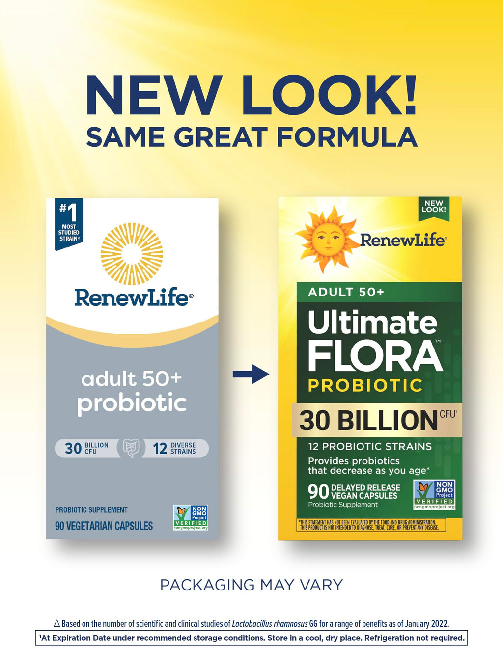 Renew Life Probiotic Adult 50 Plus – 30 Billion CFU, 90 Count Capsules | Digestive & Immune Support