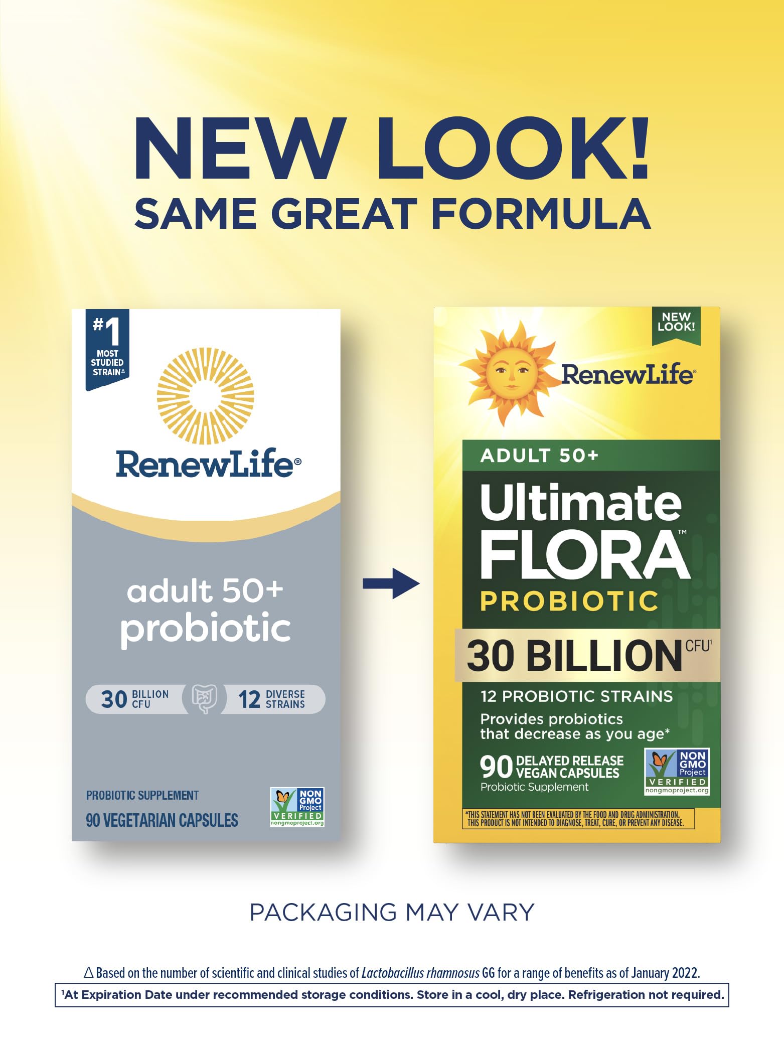 Renew Life Probiotic Adult 50 Plus – 30 Billion CFU, 90 Count Capsules | Digestive & Immune Support