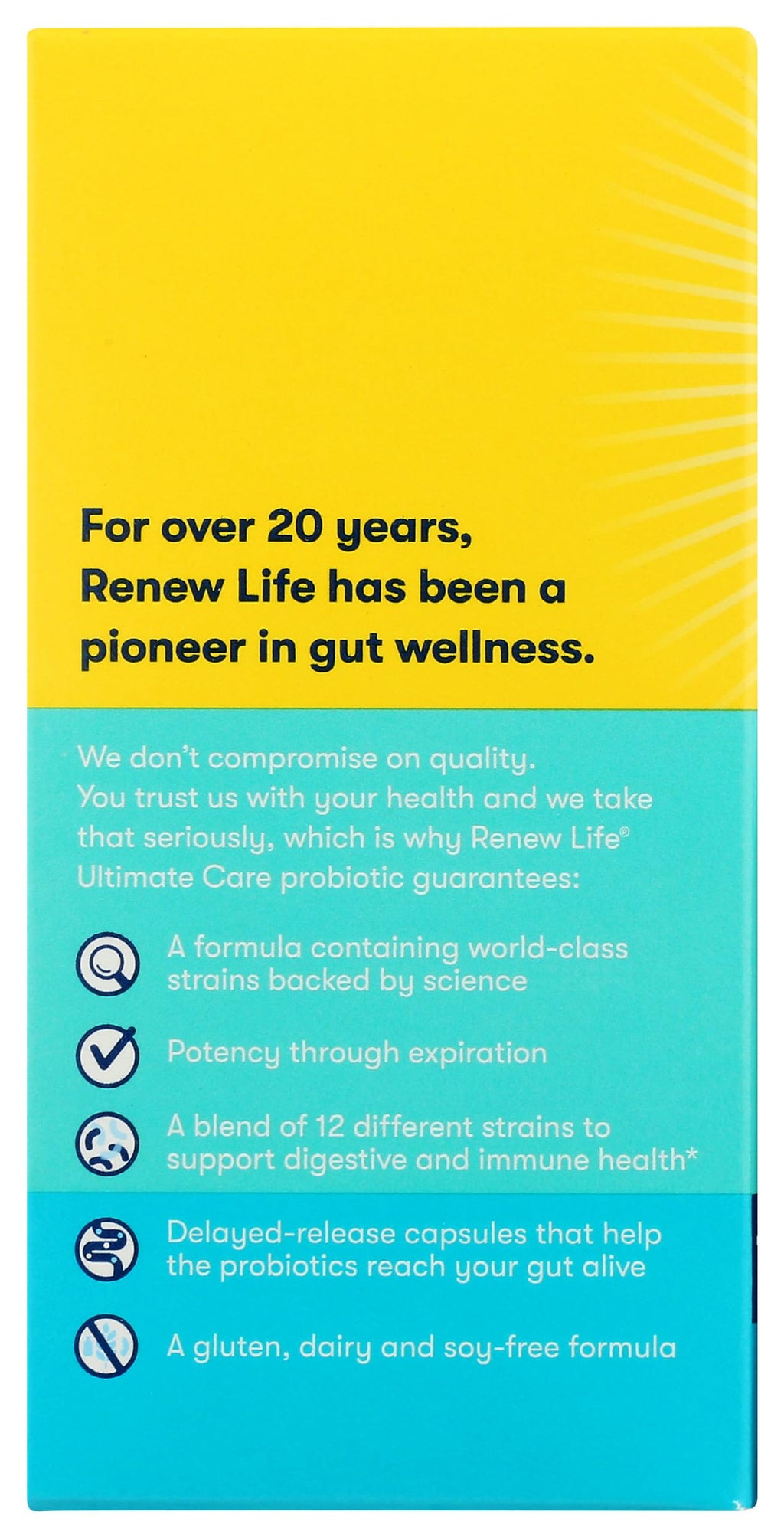 Renew Life Ultimate Flora Care Probiotic 100 Billion, 30 Count – Daily Probiotic